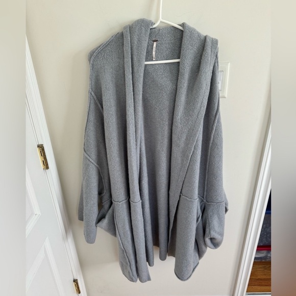 Free People Livin' In This Cardi Robe Grey M/L Lounge Winter Warm Comfy - Picture 2 of 7